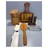 Wooden Paddle Spoon, Knife Block & Wall Plaque