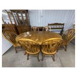 Wood Dining Set With 6 Chairs