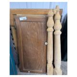 Wooden table legs, assorted cabinet doors