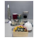 Led Light. Glass Candle Holders, Glitter Light