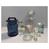 Glass Drink Dispenser, Canister & Assorted Jars