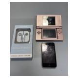 I-Pod Touch, Pink Nintendo DS, Earbuds