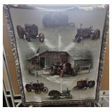 Farm Tractors Throw, Velvet Tapestry