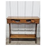 Wooden Console Table with Hearts