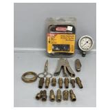16" Chainsaw Chain, Pressure Gauge, Brass Fittings