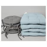 Grey Seat Cushions(4), Blue Seat Cushions(4)