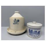 Nelson McCoy Chicken crock, Cheese crock