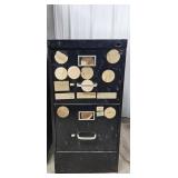 Metal Filing Cabinet with Black Powder Containers