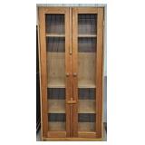 Tall Wooden Cabinet with Chicken Wire Doors