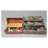 2 Tackle Boxes W/Contents 1 Metal & 1 Plastic