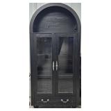 Furniouse Tall Black Arched Storage Cabinet
