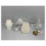 Lamp Burner W/Cotton Wick & Glass Chimneys