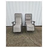 Tan Lounging Lawn Chairs