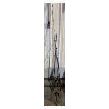 5 Fishing Poles Some W/Reels, Boat Anchor