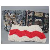 Christmas Pillows(2), Red and White Blanket