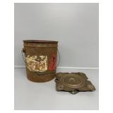 Metal Bucket W/ Used Cap Screws & Swivel Plate