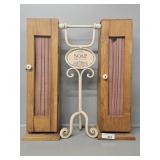 Wooden Toilet Paper Holders, Metal Footed Holder