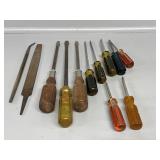 10 Assorted Screwdrivers, Files