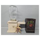 Wooden Gumball Dispenser, Metal Votive Candle