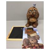 Ceramic Dog Cookie Jar, Squirrel Metal sign