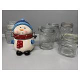 Snowman Latched Ceramic Jar