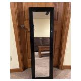 Black Full Length Mirrored Jewelry Armoire Cabinet