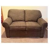 Brown Fabric Flex Steel Love Seat