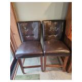 Brown Faux Leather Bar Chairs
