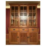 Mission Style China Hutch with Lights