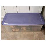 Cloth Bear, Doll & Primitive Items in a Tub