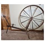 19th Century Wooden Spinning Wheel
