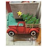 Outdoor Metal Christmas Decor & Pine Garland