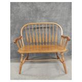 Wooden Bench With Arm Rests