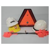 Slow Moving Vehicle Sign, Hard Hats(3), Miss Dig