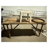 Wooden Bench With Metal Legs