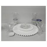 Sherbert Glasses(4), Glass Juicer, White Ruffled
