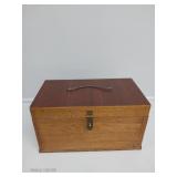 Wooden Box With Fishing Items