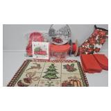 Merry Christmas Placemats, Oven Mitts, Red Truck