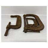 3 Heavy Duty C-Clamps, Squeeze Action Plier Clamp