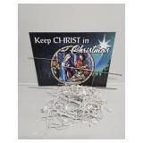 Keep Christ in Christmas Lawn Sign & Lights