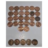 Lincoln Sheild Pennies(26), Wheat Pennies(5)