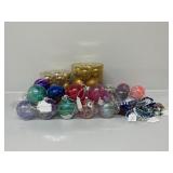 Plastic Ball Ornaments Different Designs & Gold