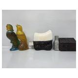 Avon Cologne Bottles:Chuck Wagon, Cabin, Birds(2)