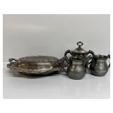 Silver Plated Covered Serving Dish, Sugar Bowl