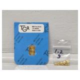 999 Fine Gold 1/3 Gram, 1.2 G Gold Flakes