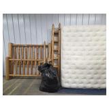 Log Bed Frame with RV Full Mattress
