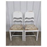 2 Wooden Chairs with Paris Upholstered Seats