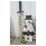 3 Wooden Snowmen Assorted Sizes