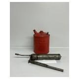 Manual Lever Grease Gun(2), Red Metal Gas Can