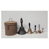 Hand Bells (5), Tin Container